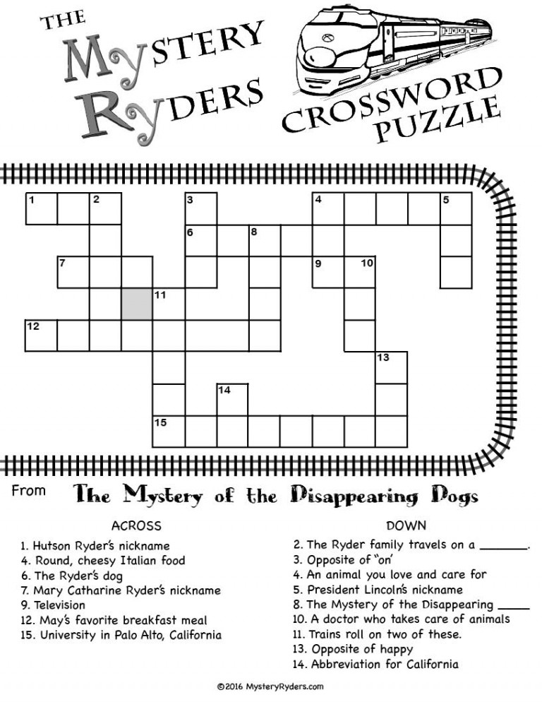 Crossword Disappearing Dogs The Mystery Ryders